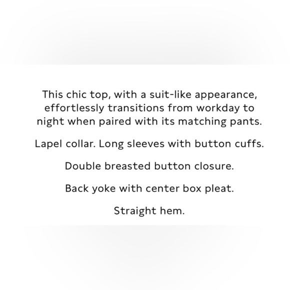 Banana Republic black tonal strip double breasted polyester blouse/jacket.Size M - Picture 4 of 4